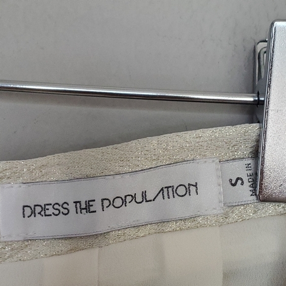 Dress the Population Metallic Pleated Mini Skirt Size Small - Picture 7 of 8